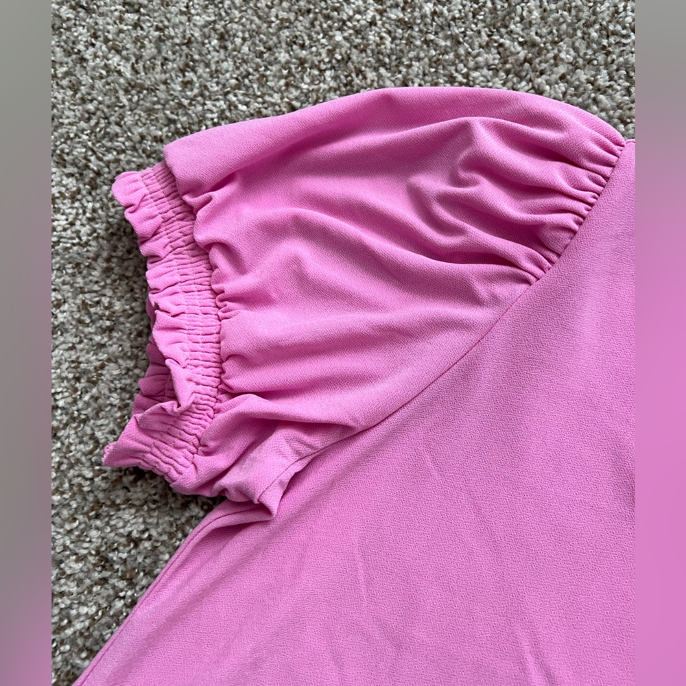 CeCe Pink Puff Sleeve Top - Picture 2 of 7